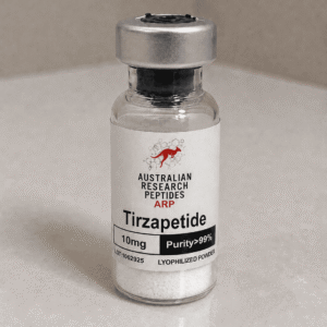 Tirzepatide Australia 10mg lyophilized peptide vial for metabolic and weight management research